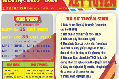 THÔNG BÁO TUYỂN SINH NĂM 2025 – 2026